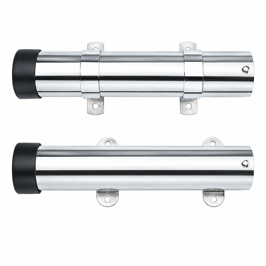 Marine Grade Stainless Steel Fixed Fishing Rod Holder with Mounting Ears for Boat Kayak and Jet Ski Deck Installation (Non-Removable)