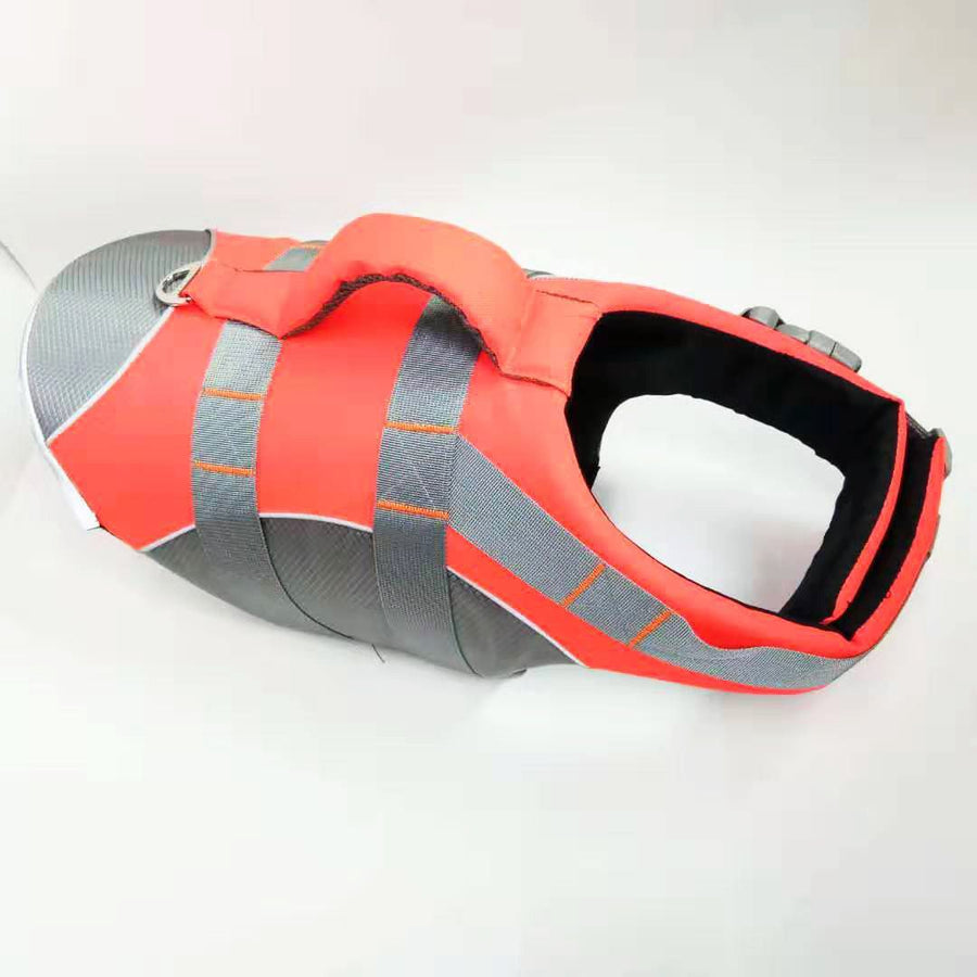 Dog Life Jacket Pet Swim Vest with Rescue Handle Reflective Strips Adjustable Quick Release Buckle for Beach River Lake Boating and Water Play Safety (2M, Orange)