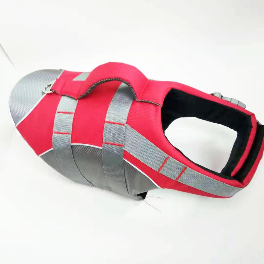 Dog Life Jacket Pet Swim Vest with Rescue Handle Reflective Strips Adjustable Quick Release Buckle for Beach River Lake Boating and Water Play Safety (L, Black)