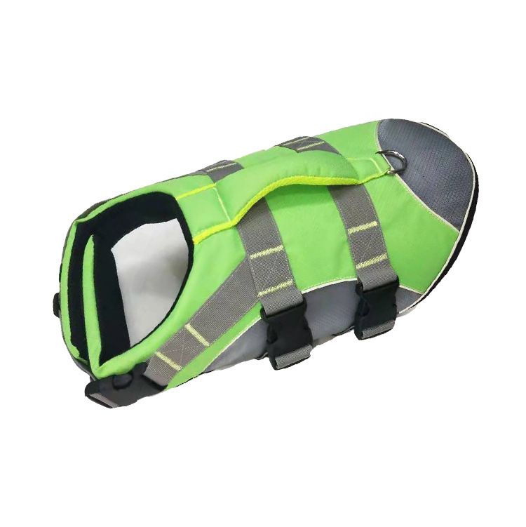 Dog Life Jacket Pet Swim Vest with Rescue Handle Reflective Strips Adjustable Quick Release Buckle for Beach River Lake Boating and Water Play Safety (S, Green)