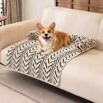 Ultra-Soft Plush Pet Sofa Bed with Bolster Support, Washable Couch Protector Mat for Cats and Small to Medium Dogs, Multi-Scenario Use for Home, Car, or Outdoor (S, Brown)