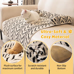 Ultra-Soft Plush Pet Sofa Bed with Bolster Support, Washable Couch Protector Mat for Cats and Small to Medium Dogs, Multi-Scenario Use for Home, Car, or Outdoor (S, Brown)