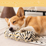 Ultra-Soft Plush Pet Sofa Bed with Bolster Support, Washable Couch Protector Mat for Cats and Small to Medium Dogs, Multi-Scenario Use for Home, Car, or Outdoor (S, Brown)