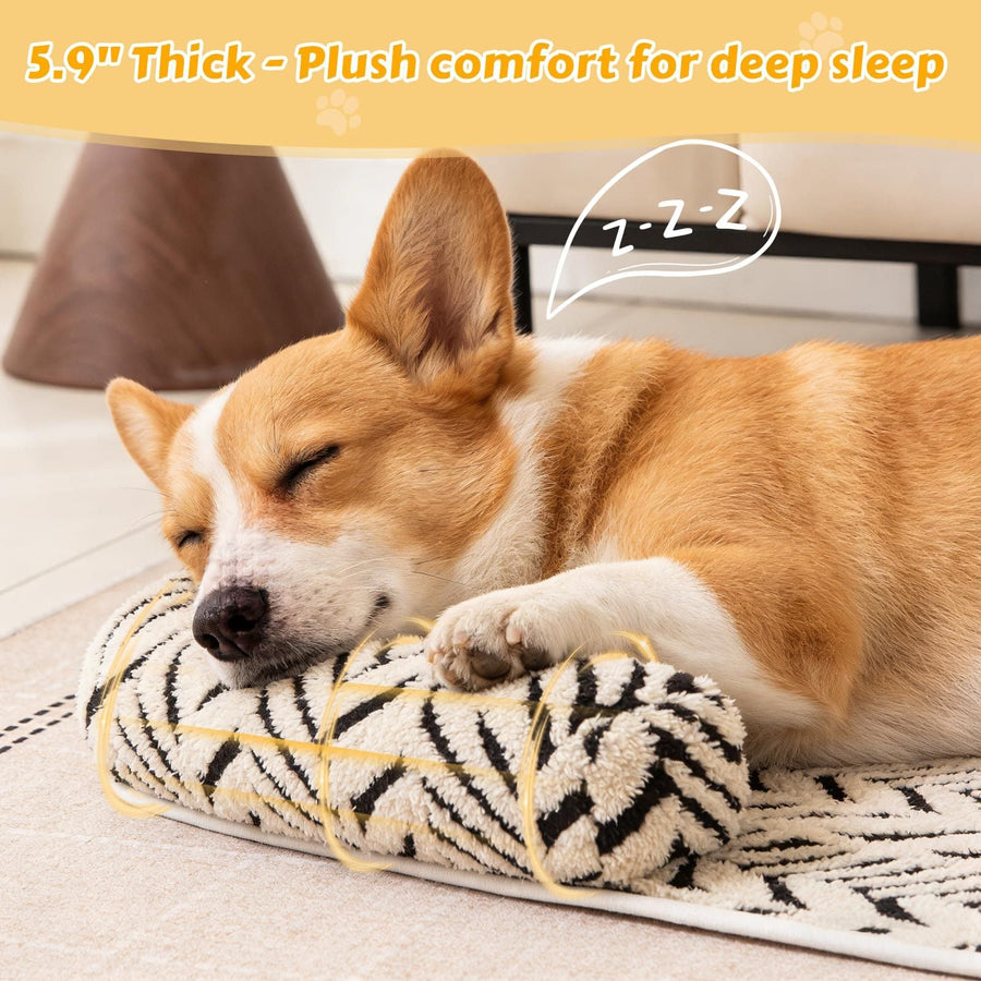Ultra-Soft Plush Pet Sofa Bed with Bolster Support, Washable Couch Protector Mat for Cats and Small to Medium Dogs, Multi-Scenario Use for Home, Car, or Outdoor (S, Brown)