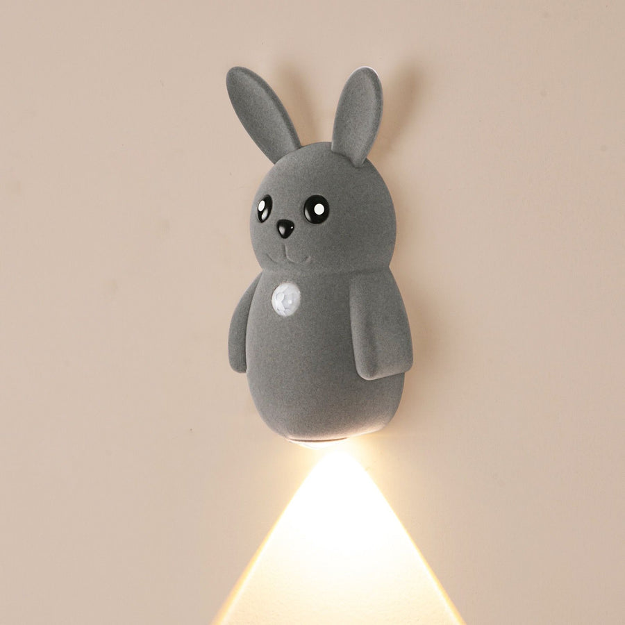 Adorable bunny-shaped motion sensor wall light with magnetic mounting, flicker-free LED, and three color temperatures—perfect for bedrooms, hallways, and staircases to create a warm, hands-free glow at night. (Blush, 2PCS)