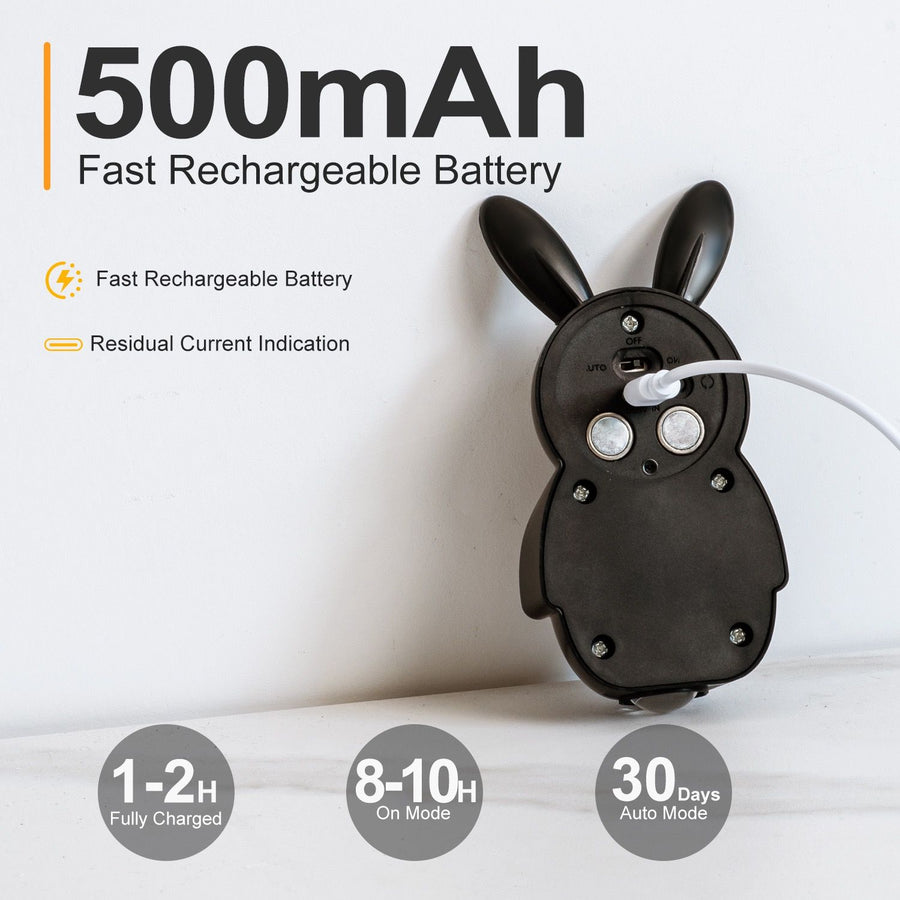 Adorable bunny-shaped motion sensor wall light with magnetic mounting, flicker-free LED, and three color temperatures—perfect for bedrooms, hallways, and staircases to create a warm, hands-free glow at night. (Blush, 3PCS)