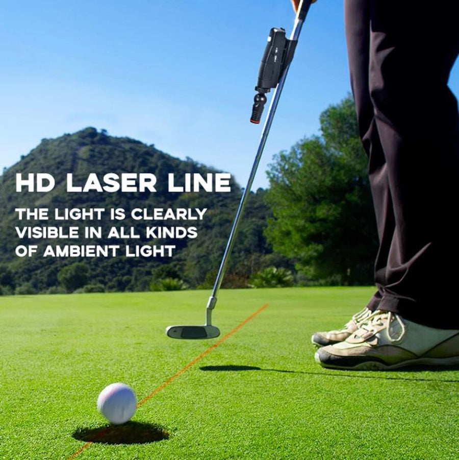 Golf Laser Putter Training Aid with 360° Rotatable Red Laser Line for Putting Alignment and Stroke Accuracy in Outdoor Courses and Indoor Practice (Black)