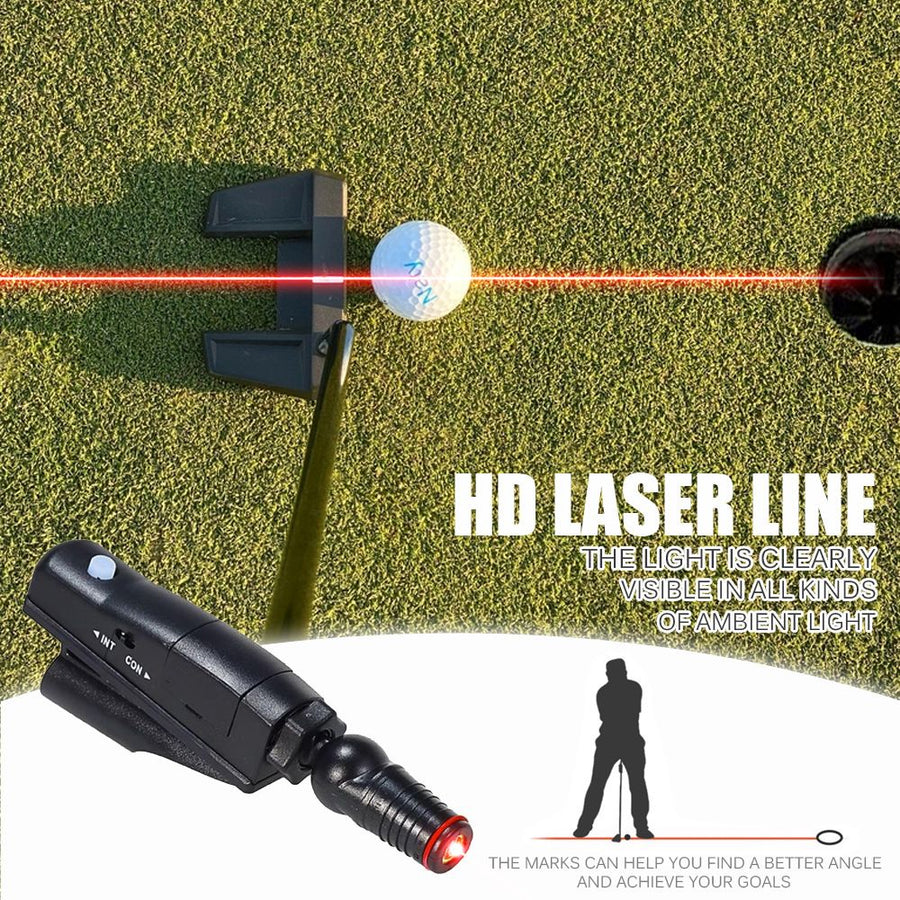 Golf Laser Putter Training Aid with 360° Rotatable Red Laser Line for Putting Alignment and Stroke Accuracy in Outdoor Courses and Indoor Practice (Black)