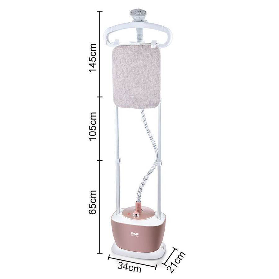 Versatile Standing Garment Steamer with Adjustable Double Poles and Detachable Ironing Board for Wrinkle Removal on Clothes, Suits, Dresses, and Fabrics in Home Daily Use (RoseGold)