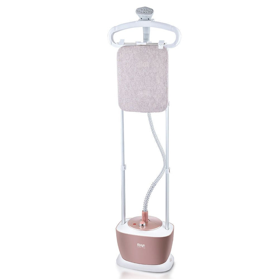 Versatile Standing Garment Steamer with Adjustable Double Poles and Detachable Ironing Board for Wrinkle Removal on Clothes, Suits, Dresses, and Fabrics in Home Daily Use (RoseGold)