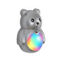 Adorable Cartoon Bear Magnetic Motion Sensor Night Light – Rechargeable LED Wall Lamp with Warm and Rainbow Glow, Cordless Stick-On Lighting for Bedroom, Hallway, Staircase, and Kitchen (Silver, 3PCS)