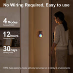 Adorable Cartoon Bear Magnetic Motion Sensor Night Light – Rechargeable LED Wall Lamp with Warm and Rainbow Glow, Cordless Stick-On Lighting for Bedroom, Hallway, Staircase, and Kitchen (Walnut Grain, 1PCS)