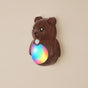 Adorable Cartoon Bear Magnetic Motion Sensor Night Light – Rechargeable LED Wall Lamp with Warm and Rainbow Glow, Cordless Stick-On Lighting for Bedroom, Hallway, Staircase, and Kitchen (Walnut Grain, 2PCS)