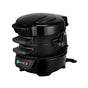 Electric Burger & Sandwich Maker for Home, Non-Stick Dual Heating Plates, Quick Breakfast Grill for Ham, Egg, and Toast, Compact Lightweight Design for Easy Everyday Meals (Black)