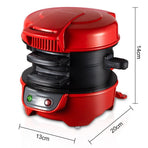 Electric Burger & Sandwich Maker for Home, Non-Stick Dual Heating Plates, Quick Breakfast Grill for Ham, Egg, and Toast, Compact Lightweight Design for Easy Everyday Meals (Red)
