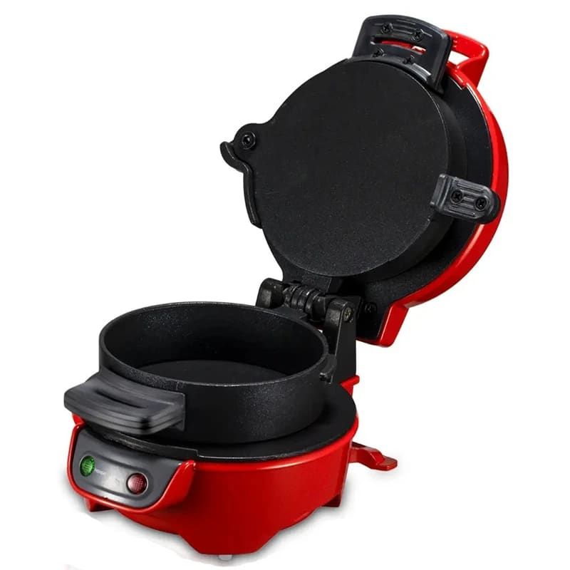 Electric Burger & Sandwich Maker for Home, Non-Stick Dual Heating Plates, Quick Breakfast Grill for Ham, Egg, and Toast, Compact Lightweight Design for Easy Everyday Meals (Red)
