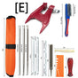Chainsaw Chain Sharpening Kit with Roll-Up Pouch, Round Files, Flat File, Depth Gauge, Guide and Cleaning Tool for Outdoor Logging and Home Chainsaw Maintenance (E)