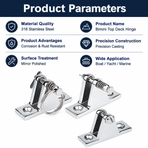Marine Grade Deck Hinge for Boat Bimini Top Canopy Fittings, Mirror Polished Stainless Steel Hardware for Yacht Deck Mounting and Canopy Connection (A)
