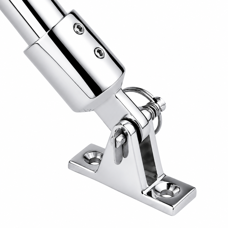 Marine Grade Deck Hinge for Boat Bimini Top Canopy Fittings, Mirror Polished Stainless Steel Hardware for Yacht Deck Mounting and Canopy Connection (A)