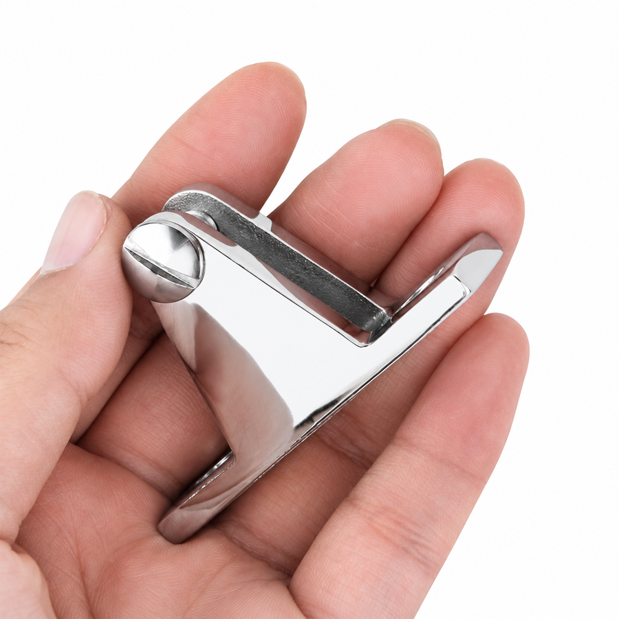 Marine Grade Deck Hinge for Boat Bimini Top Canopy Fittings, Mirror Polished Stainless Steel Hardware for Yacht Deck Mounting and Canopy Connection (A)