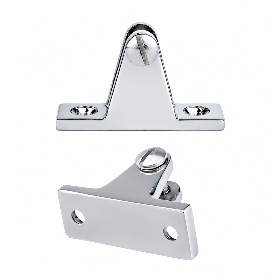 Marine Grade Deck Hinge for Boat Bimini Top Canopy Fittings, Mirror Polished Stainless Steel Hardware for Yacht Deck Mounting and Canopy Connection (A)