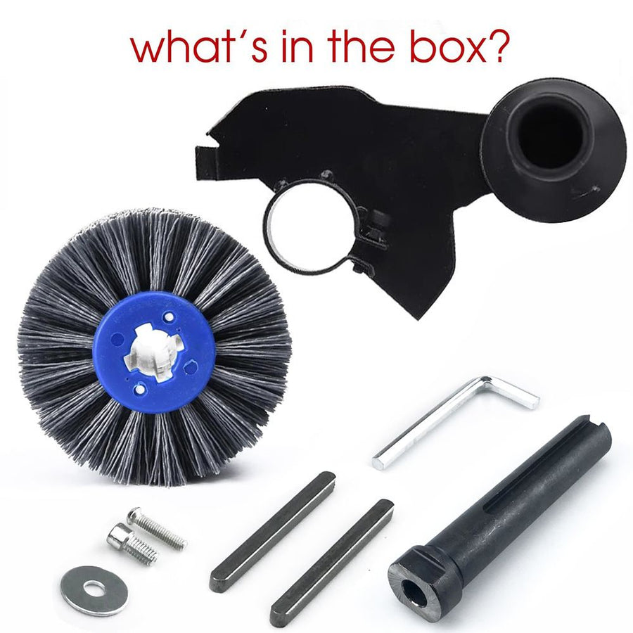 Nylon Abrasive Wire Drum Polishing Wheel for Portable Belt Sander and Angle Grinder, Rotary Brush for Wood Sanding, Metal Drawing, Rust Removal, Deburring and Surface Finishing (M10 Angle Grinder Conversion Kit)