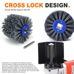 Nylon Abrasive Wire Drum Polishing Wheel for Portable Belt Sander and Angle Grinder, Rotary Brush for Wood Sanding, Metal Drawing, Rust Removal, Deburring and Surface Finishing (M10 Angle Grinder Conversion Kit)