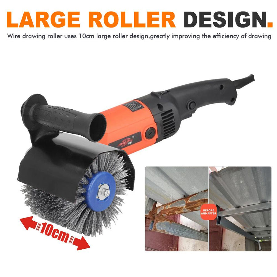 Nylon Abrasive Wire Drum Polishing Wheel for Portable Belt Sander and Angle Grinder, Rotary Brush for Wood Sanding, Metal Drawing, Rust Removal, Deburring and Surface Finishing (M10 Angle Grinder Conversion Kit)