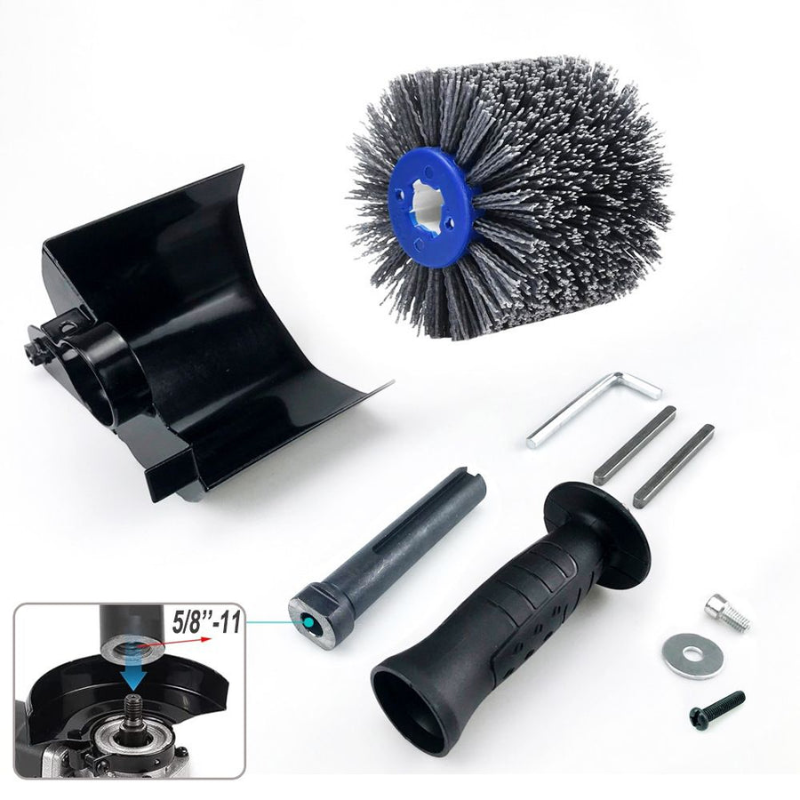 Nylon Abrasive Wire Drum Polishing Wheel for Portable Belt Sander and Angle Grinder, Rotary Brush for Wood Sanding, Metal Drawing, Rust Removal, Deburring and Surface Finishing (M10 Angle Grinder Conversion Kit)