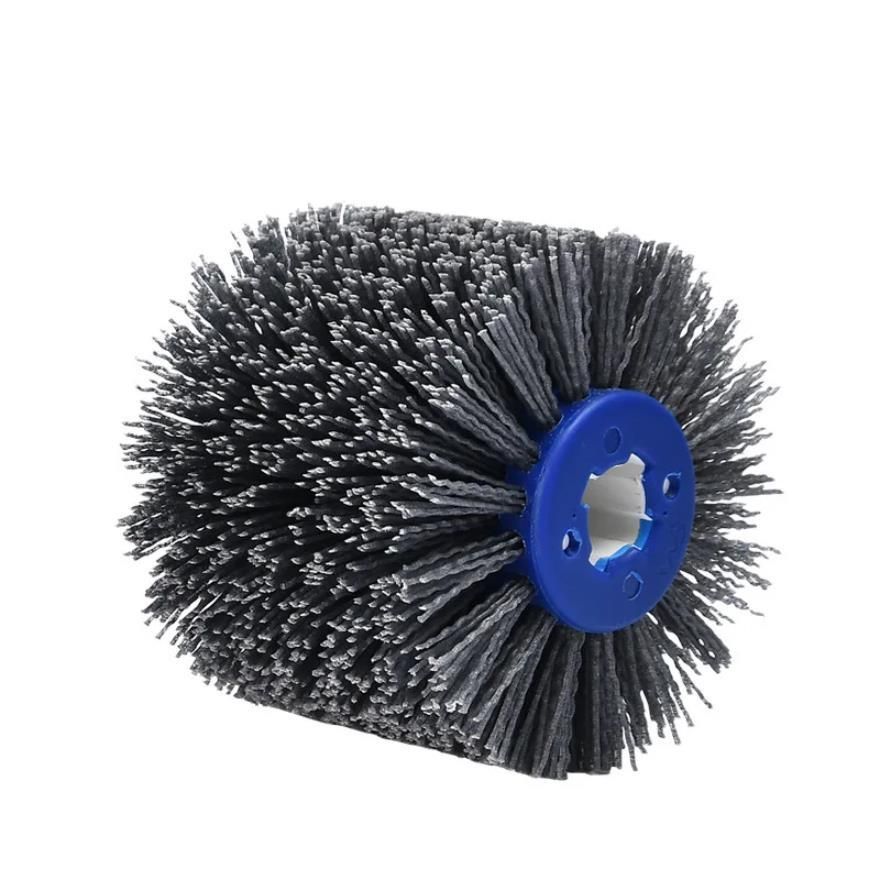 Nylon Abrasive Wire Drum Polishing Wheel for Portable Belt Sander and Angle Grinder, Rotary Brush for Wood Sanding, Metal Drawing, Rust Removal, Deburring and Surface Finishing (M10 Angle Grinder Conversion Kit)