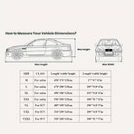 Waterproof Double-Layer Polyester Car Cover with Reflective Strips, Windproof Straps, Driver-Side Zipper, and All-Weather Protection for Outdoor Parking (XL)