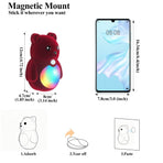 Cartoon Bear Motion Sensor Night Light, Rechargeable Magnetic Wall Lamp with Soft Plush Surface, Warm White and Rainbow Gradient Glow, Adorable Bear Shape for Nursery, Hallway, Stairs, Bedroom and Kitchen (2PCS, Brown)