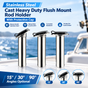 Heavy Duty Cast Stainless Steel Boat Fishing Rod Holder with Protective Cap for Yacht and Marine Deck Mounting (15°)