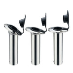 Heavy Duty Cast Stainless Steel Boat Fishing Rod Holder with Protective Cap for Yacht and Marine Deck Mounting (30°)