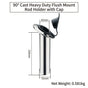 Heavy Duty Cast Stainless Steel Boat Fishing Rod Holder with Protective Cap for Yacht and Marine Deck Mounting (90°)
