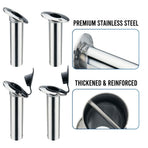 Heavy Duty Cast Stainless Steel Boat Fishing Rod Holder with Protective Cap for Yacht and Marine Deck Mounting (90°)