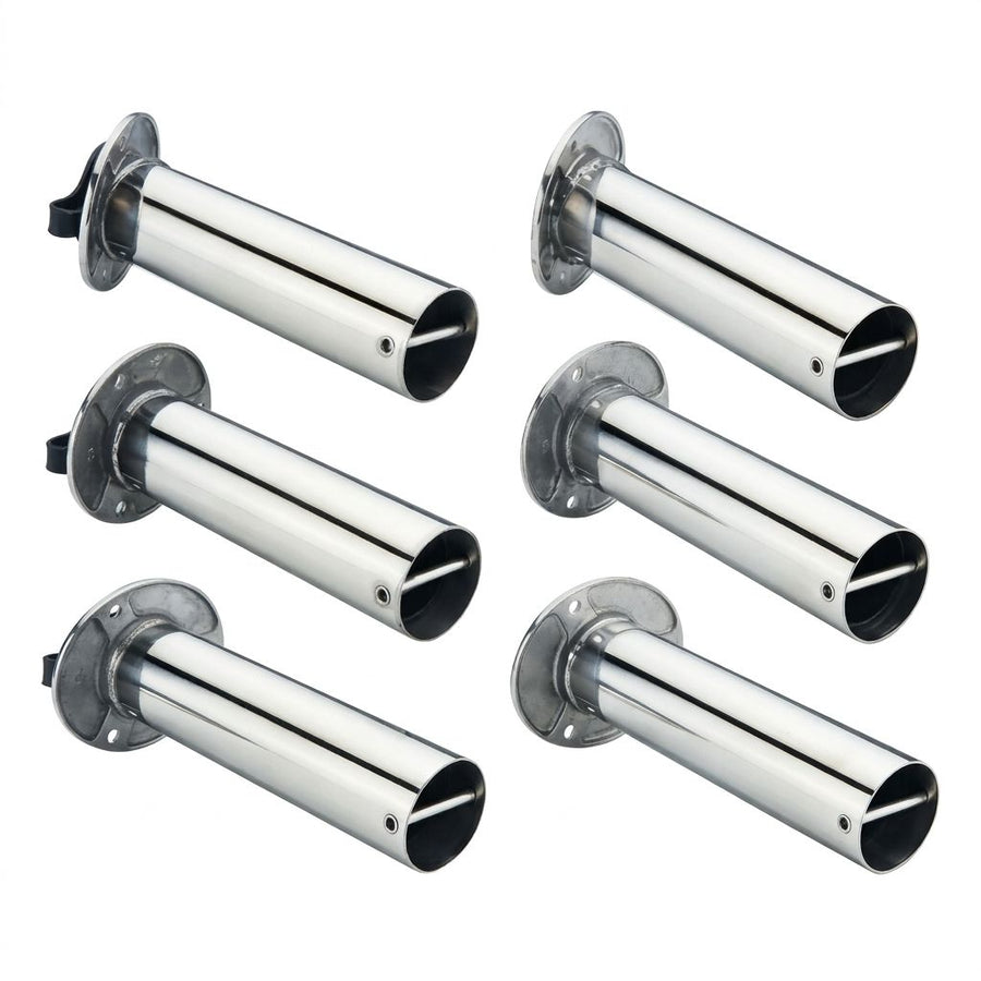 Heavy Duty Cast Stainless Steel Boat Fishing Rod Holder with Protective Cap for Yacht and Marine Deck Mounting (90°)