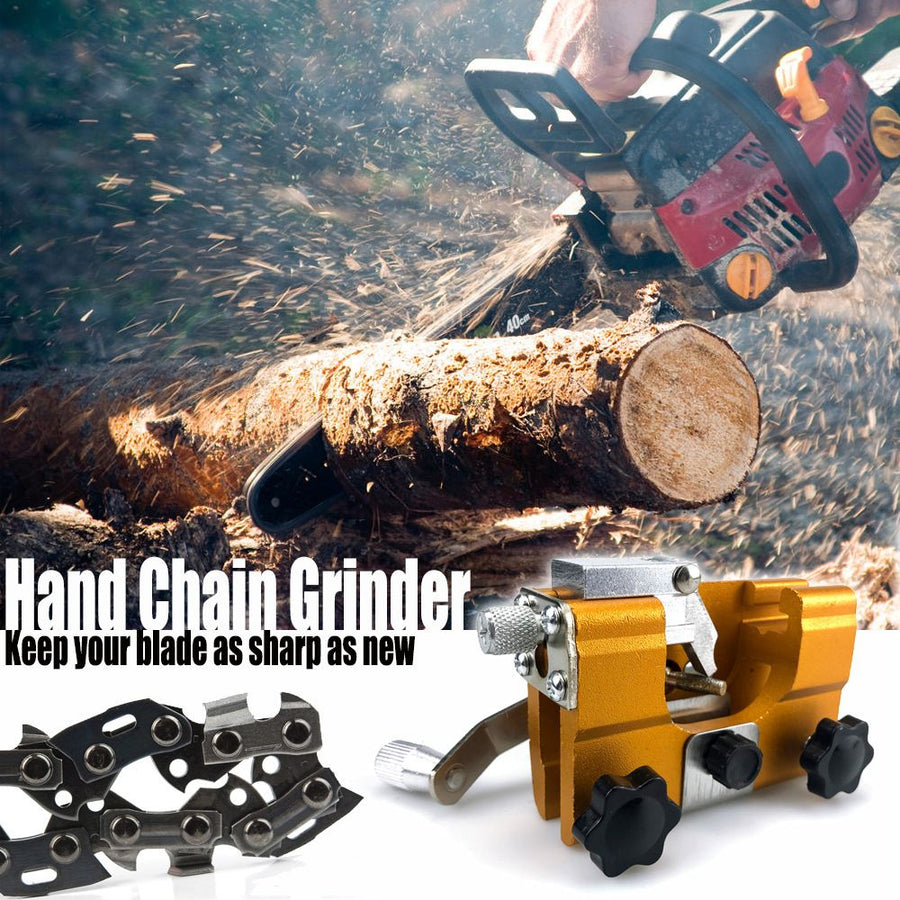 Manual Chainsaw Chain Sharpener with Diamond Burr and Clamping Jig for Outdoor Logging and Woodworking Maintenance (Guide Bar Bracket（1PCS）)