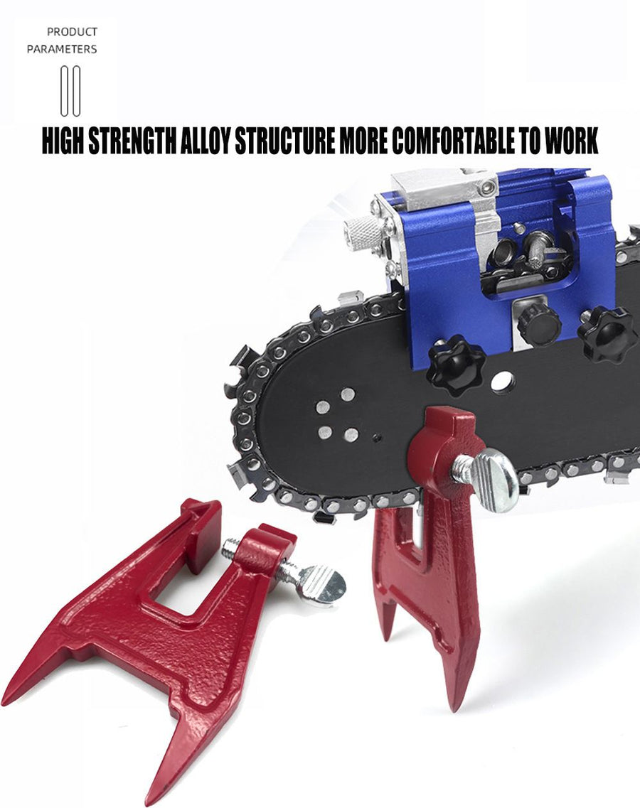 Manual Chainsaw Chain Sharpener with Diamond Burr and Clamping Jig for Outdoor Logging and Woodworking Maintenance (Guide Bar Bracket（1PCS）)