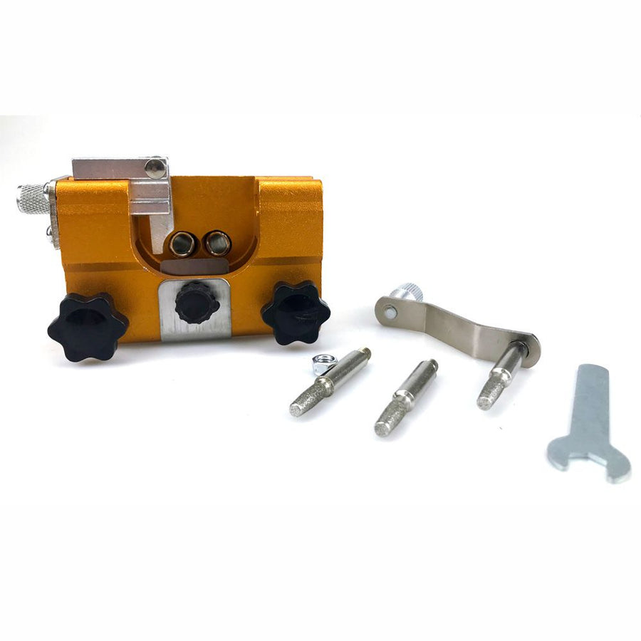 Manual Chainsaw Chain Sharpener with Diamond Burr and Clamping Jig for Outdoor Logging and Woodworking Maintenance (Guide Bar Bracket（1PCS）)