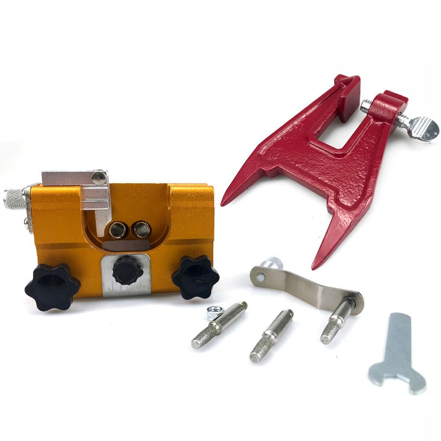 Manual Chainsaw Chain Sharpener with Diamond Burr and Clamping Jig for Outdoor Logging and Woodworking Maintenance (Guide Bar Bracket（1PCS）)