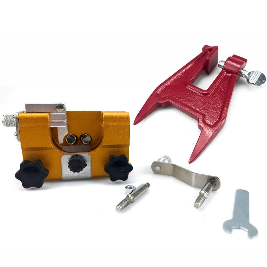 Manual Chainsaw Chain Sharpener with Diamond Burr and Clamping Jig for Outdoor Logging and Woodworking Maintenance (Guide Bar Bracket（1PCS）)
