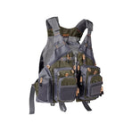 Multi-Pocket Outdoor Fishing Vest with Breathable Mesh and Adjustable Fit for Angling, Photography, and Short-Distance Exploration (Grey)