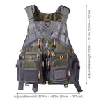 Multi-Pocket Outdoor Fishing Vest with Breathable Mesh and Adjustable Fit for Angling, Photography, and Short-Distance Exploration (Grey)