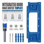 Adjustable Door Hinge Routing Template Jig Kit with Alloy Trimming Bit and Locating Pins for Woodworking Door Frame Mortise Installation (Blue)