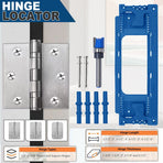Adjustable Door Hinge Routing Template Jig Kit with Alloy Trimming Bit and Locating Pins for Woodworking Door Frame Mortise Installation (Red)