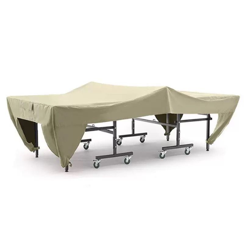 Premium Outdoor Ping Pong Table Cover Waterproof Sunproof Dustproof, Fits Standard Tables with Accessory Pocket and Secure Straps for All-Weather Protection (400D, Black)