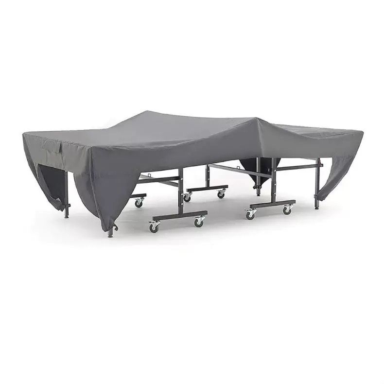 Premium Outdoor Ping Pong Table Cover Waterproof Sunproof Dustproof, Fits Standard Tables with Accessory Pocket and Secure Straps for All-Weather Protection (400D, Black)