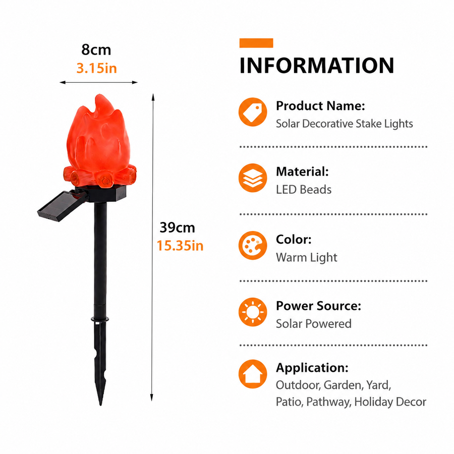 Halloween Solar Pathway Lights Set, 3 Spooky Designs Including Pumpkin with Witch Hat, Cute Ghost, and Faux Campfire, Warm Glow, Auto On/Off, Waterproof Solar Stake Lights for Outdoor Garden Yard Path Decor (Ghost, 1PCS)