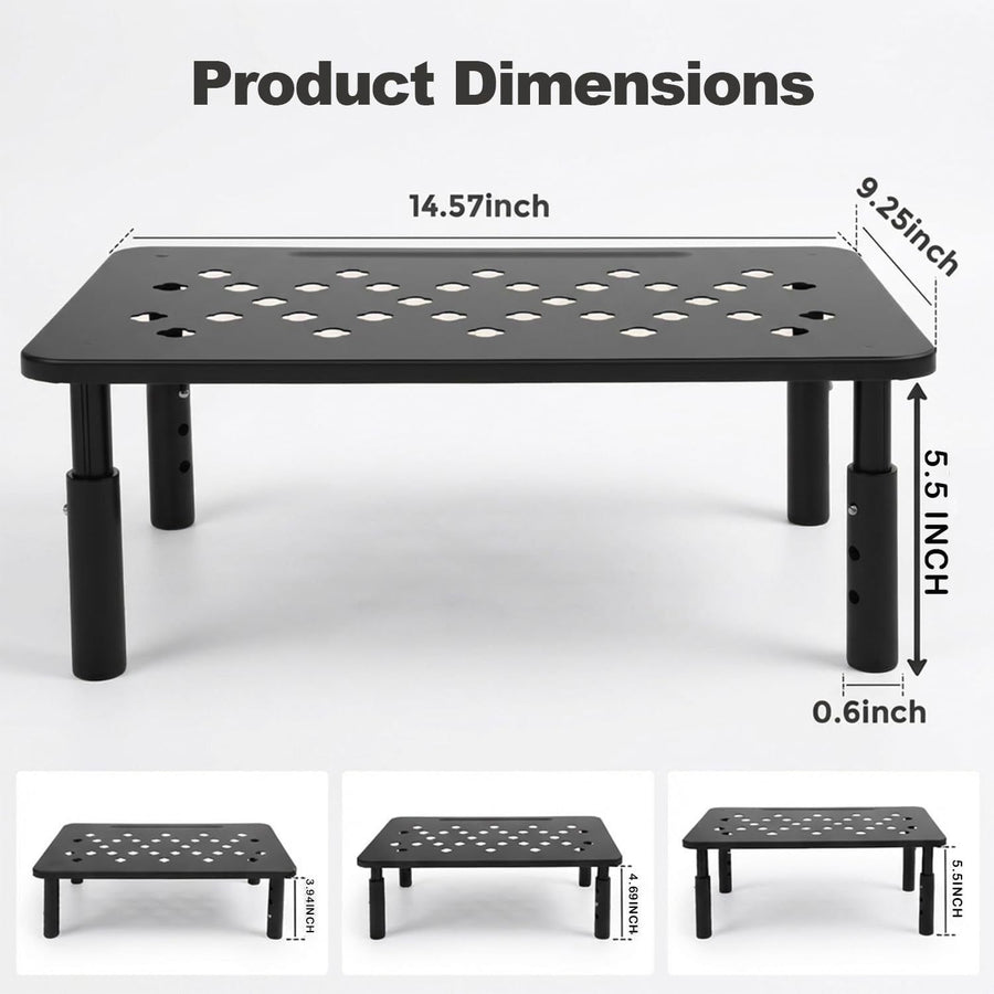 Adjustable Pet Feeder Stand for Cats and Small Dogs – Elevated Raised Bowl Holder with 3-Level Height Settings, Sturdy Plastic Base for Automatic Feeders and Water Fountains, Space-Saving Indoor Use, Black & White Options (Black)